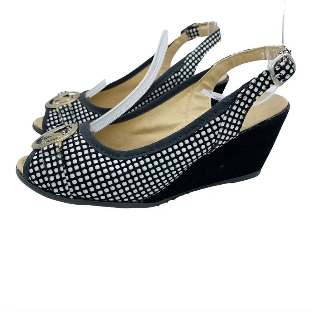 Laisha Peep Toe‎ Wedge Sandal Slingback Velvet Heel